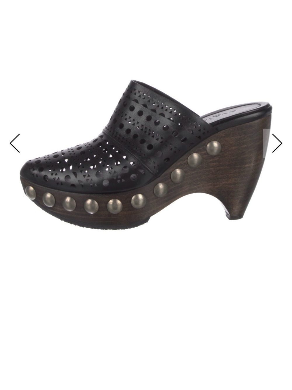 Alaia cutout leather clogs